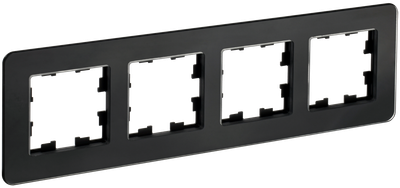 BRITE Рамка 4-местная РУ-4-2-Бр стекло черный RE IEK