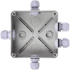 Коробка распаячная КМ41330 для открытой проводки безгалогенная (HF) 100х100х50мм IP55 5 гермовводов PG9 серая IEK3