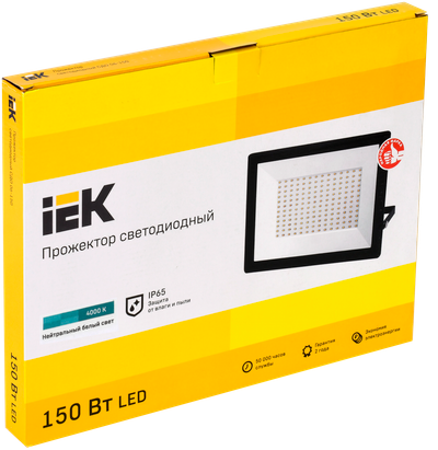 Прожектор светодиодный СДО 06-150 IP65 4000К черный IEK