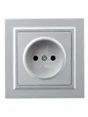 BRITE Socket 1-gang without earthing without protective shutters 10A assy. РСР10-1-0-BrА aluminum IEK1