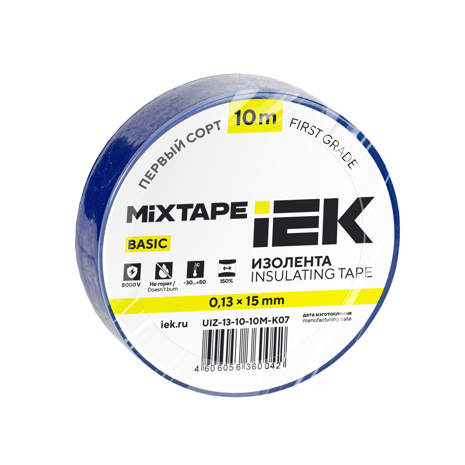 MIXTAPE 3 Изолента 0,13х15мм синяя 10м IEK (UIZ-13-10-10M-K07)