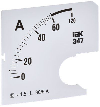 Replaceable scale for ammeter E47 60/5A accuracy class 1.5 72x72mm IEK