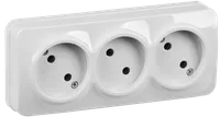 RS23-2-XB Triple socket without grounding contact 16A with opening installation GLORY (white) IEK