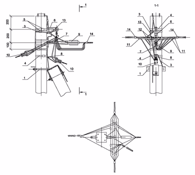 Опора ОА33 ж/б анкерная ответвительная одноцепная с ответвлением в две стороны СИП4-4 IEK