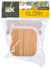 GLORY Выключатель 2-клавишный для открытой установки 10А ВС20-2-0-ХС сосна IEK1