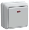 OKTAVA Выключатель 1-клавишный с индикацией для открытой установки 10А ВС20-1-1-ОБ белый IEK0