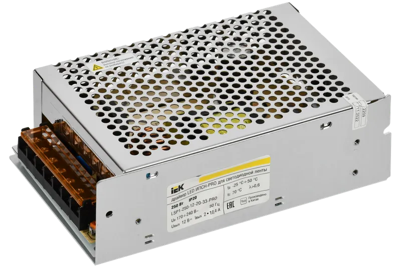 LED driver IPSN-PRO 250W 12V block - terminals IP20 IEK