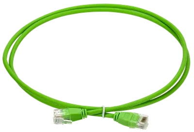 ITK Коммутационный шнур кат.6 UTP LSZH 5м slim колпачок без язычка зеленый
