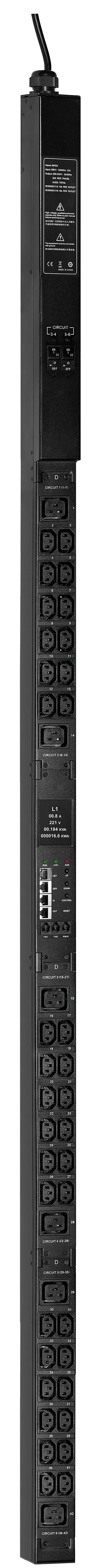 ITK ADMIN PDU с мониторингом PV1213 3Ф 32А 36С13 6С19 кабель 3м IEC60309