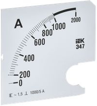 Шкала сменная для амперметра Э47 1000/5А класс точности 1,5 96х96мм IEK