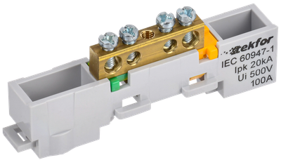 TEKFOR PE bus bar uninsulated on universal holder 6x9-4-J IEK