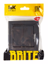 BRITE Выключатель 2-клавишный 10А в сборе ВСР10-2-0-БрГ графит IEK5