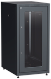 ITK LINEA E Шкаф напольный сетевой 19" 24U 600х800мм стеклянная передняя дверь задняя металлическая черный0