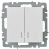 BRITE Double-button switch with LED indicator 10A VCP10-2-1-BrB white IEK2
