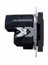 BRITE Розетка 1-местная с заземлением с защитными шторками 16А с USB A+A 5В 2,1А РЮш10-1-БрГ графит IEK2