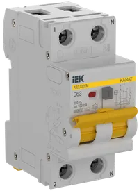 KARAT Автоматический выключатель дифференциального тока АВДТ32EM 1P+N C63 100мА тип AC IEK