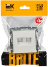 BRITE Double computer socket RJ45 cat.6 PK11-2-BrB white IEK1