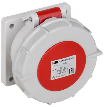 Розетка встраиваемая прямаяССИ-6152 16А-6ч 380В 3P+PE+N IP67 IEK