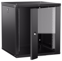 ITK LINEA W Шкаф настенный 12U 600х600мм дверь стекло черный 2.0