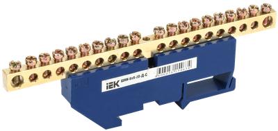 Шина N "ноль" на DIN-изол ШНИ-6х9-20-Д-С IEK