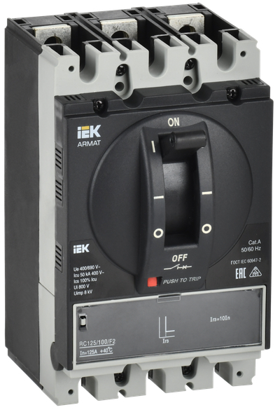 ARMAT Автоматический выключатель в литом корпусе 3P типоразмер A 50кА 100А расцепитель электромагнитный регулируемый IEK