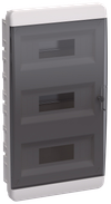 TEKFOR Корпус пластиковый ЩРВ-П-36 IP41 черная прозрачная дверь IEK0