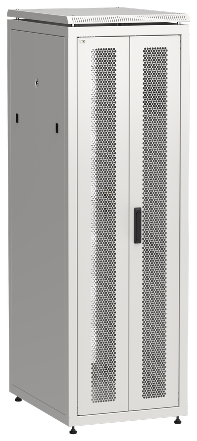 ITK LINEA N Шкаф сетевой 19" 38U 600х800мм двери передняя двустворчатая перфорированная задняя перфорированная серый