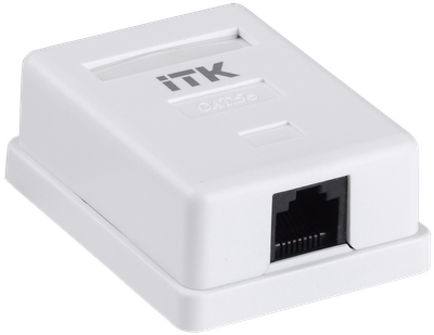ITK Настенная информационная розетка RJ45 8P8C кат.5E UTP 1-порт белая