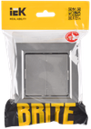 BRITE Выключатель 2-клавишный 10А в сборе ВСР10-2-0-БрС сталь IEK1