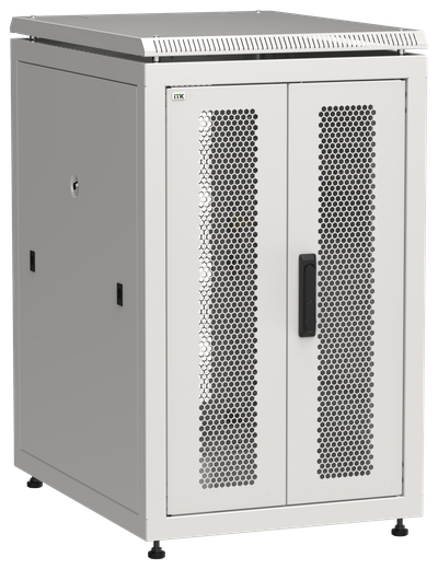 ITK LINEA N Шкаф сетевой 19" 18U 600х800мм двери передняя перфорированная задняя двустворчатая перфорированная серый