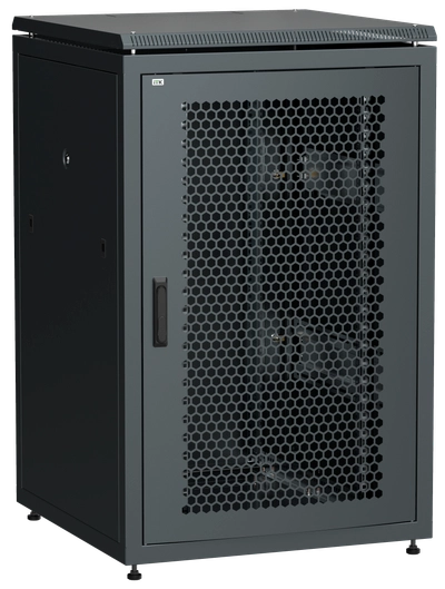 ITK LINEA N Шкаф сетевой 19" 18U 800х800мм перфорированная передняя дверь задняя металлическая черный