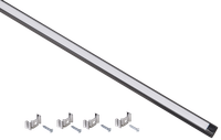 Aluminum profile for LED strip 1607 overhead rectangular 2m with a set of accessories (opal) black IEK