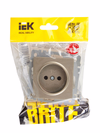 BRITE Розетка 1-местная без заземления без защитных шторок 10А РС10-1-0-БрШ шампань IEK5