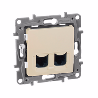 ETIKA Розетка компьютерная двойная RJ45 категория 6 UTP слоновая кость