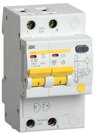 RCBO AD12S 2P 32A 300mA IEK