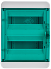 TEKFOR Корпус пластиковый КМПн-24 IP65 зеленая прозрачная дверь IEK2