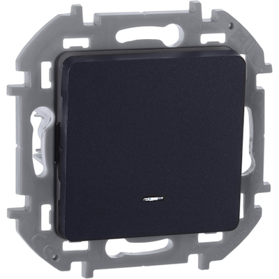 INSPIRIA Переключатель 1-клавишный с подсветкой/индикацией схема 6L 10АХ безвинтовые зажимы антрацит