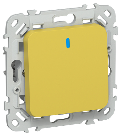 FLITE Выключатель 1-клавишный проходной с индикацией 10А ВС61-1-1-ФлЖК желтый карри IEK