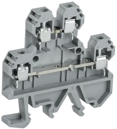 Клемма винтовая КВИ-4-2L двухуровневая 4мм2 серая IEK (YZN30-004D-K03 ...