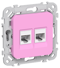 FLITE Розетка 2-местная компьютерная RJ45 категория 5Е UTP РК5е-2-0-ФлПр пурпурный IEK