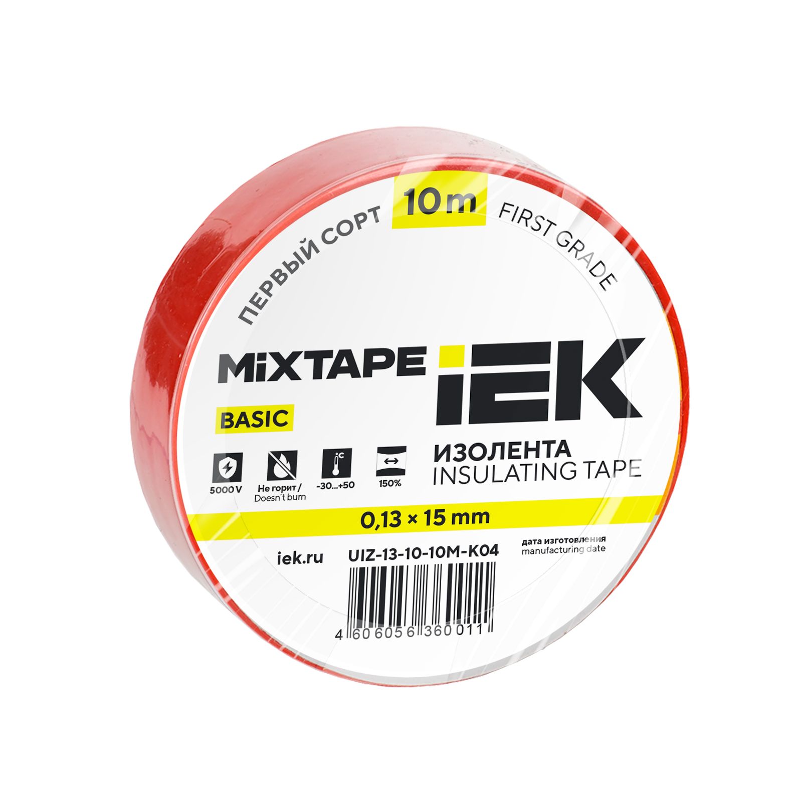 MIXTAPE 3 Изолента 0,13х15мм красная 10м IEK (UIZ-13-10-10M-K04)