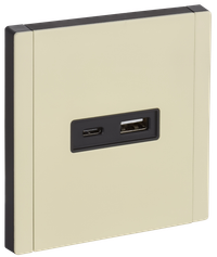 FORTE&PIANO Розетка USB A+C 18Вт FP851M металл серый сланец IEK