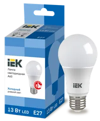 LED lamp A60 pear 13W 230V 6500K E27 IEK