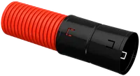Corrugated double-wall HDPE pipe d=110mm red (6 m) IEK with a broach tool