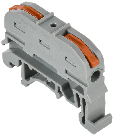 Строительно-монтажная клемма СМК 222-4111D проходная на DIN-рейку (50шт/упак) IEK
