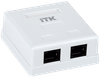 ITK Настенная информационная розетка RJ45 8P8C кат.5E UTP 2-порта белая0