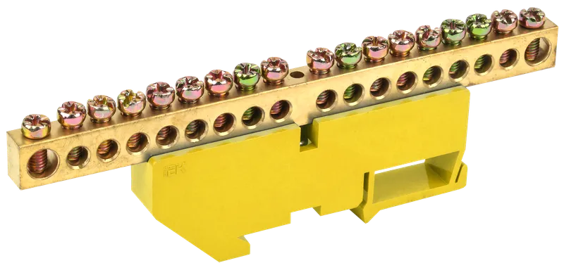 Шина PE "земля" на DIN-изол ШНИ-8х12-18-Д-Ж IEK (YNN10-812-18D-K05 ...