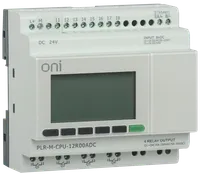 Micro PLC ONI. Expandable version. With built-in screen. 8 discrete inputs (4 as 0-10V, 4 as 60kHz), 4 relay outputs. RTC. SD card. 2xRS485. ethernet. Supply voltage 24V DC