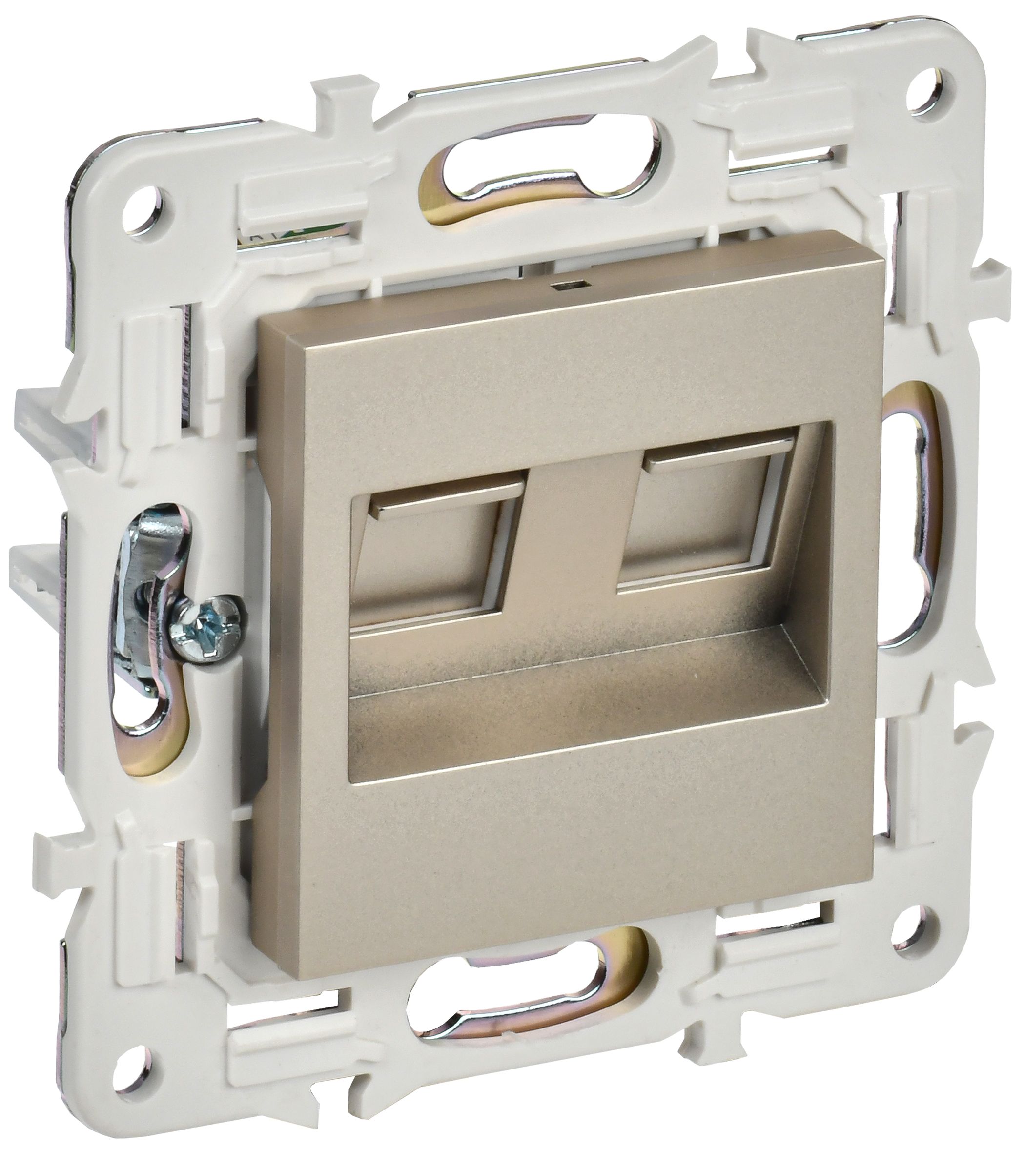 SKANDY Розетка компьютерная двойная RJ45 кат.6 SK-K04Sh шампань IEK