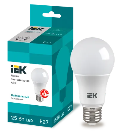 LED lamp A80 ball 25W 230V 4000K E27 IEK is intended for use in lighting devices for external and internal lighting of industrial, commercial and domestic facilities.

Complies with the requirements of the Technical Regulations of the Customs Union TR TS 004/2011, TR TS 020/2011, IEC 62560, Decree of the Government of the Russian Federation of November 10, 2017 No. 1356.